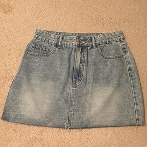 SHEIN Light Blue Denim Mini Skirt
